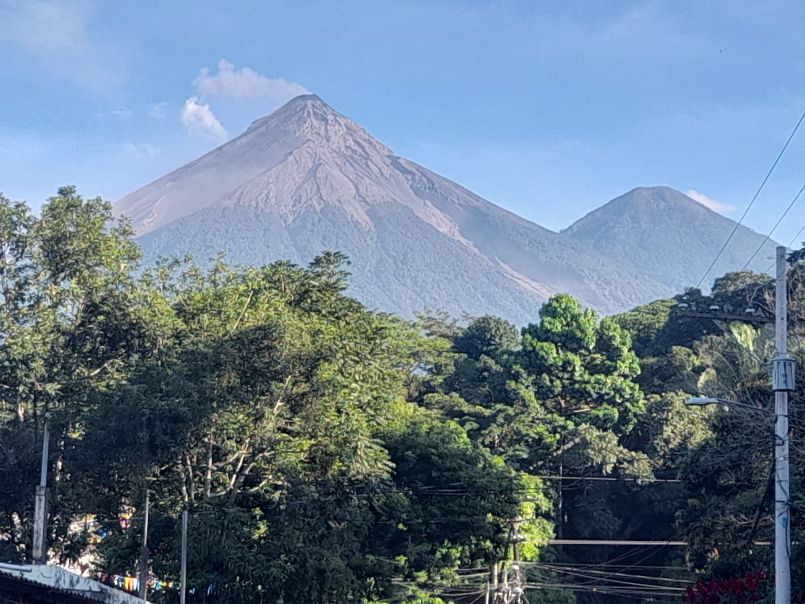 Volcán de Fuego enters a phase of reduced activity after 50 hours of eruption. PHOTO: CONRED